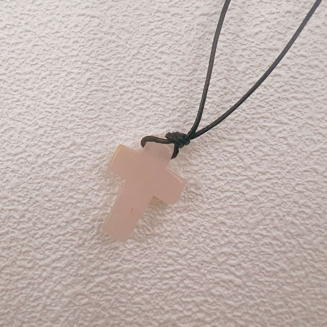 Candle-Style Stone Cross Necklace for Labubu Style Doll Accessories