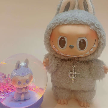 Rhinestone Cross Necklace for Labubu Doll Accessories