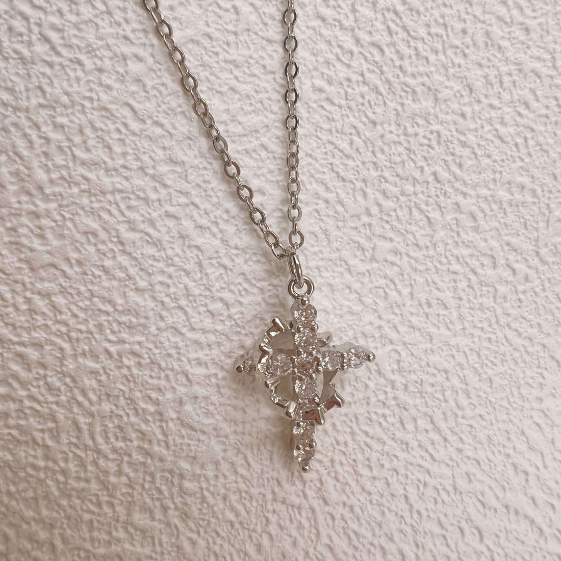 Rhinestone Cross Necklace for Labubu Doll Accessories