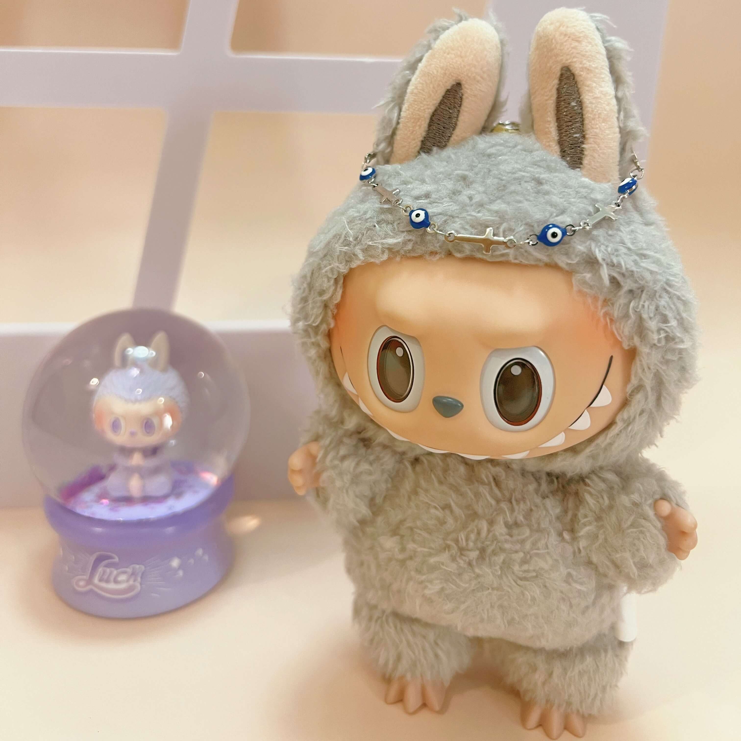 Evil Eye Cross Head Chain For Labubu Style Doll Accessories