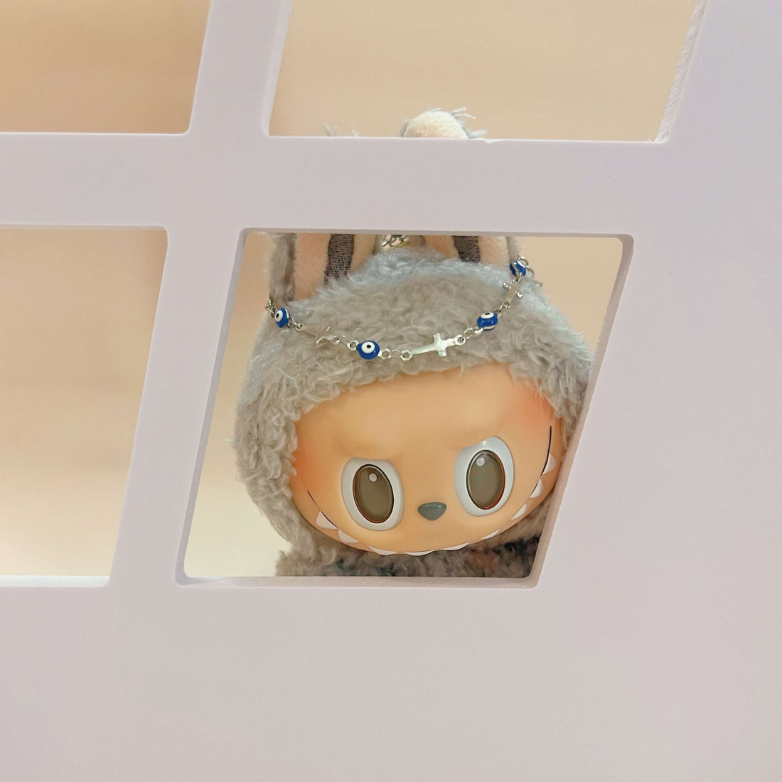 Evil Eye Cross Head Chain For Labubu Style Doll Accessories