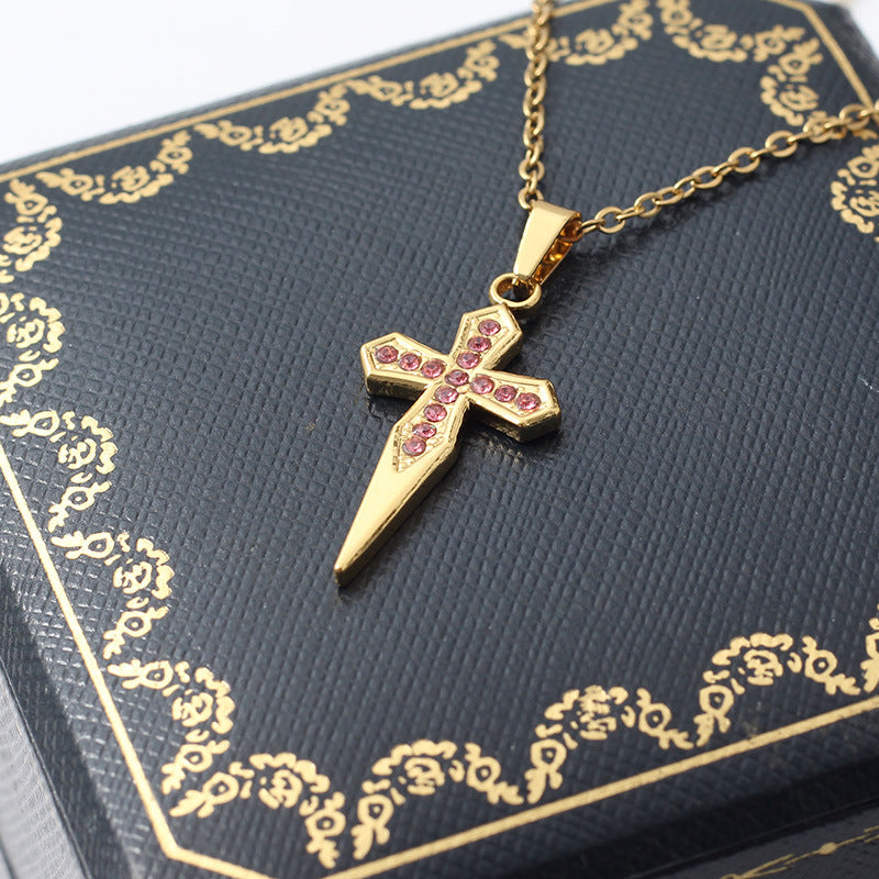 Deep V Cross Necklace for Labubu Style Doll Accessories
