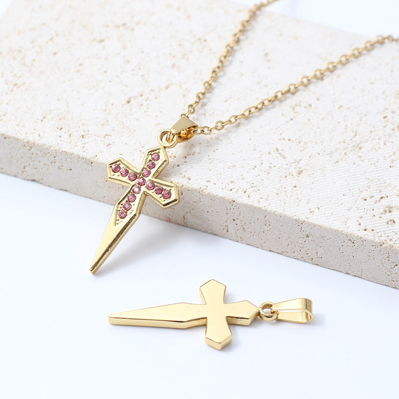 Deep V Cross Necklace for Labubu Style Doll Accessories