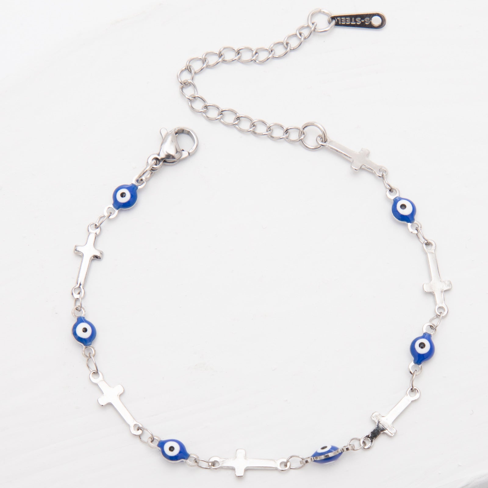 Evil Eye Cross Head Chain For Labubu Style Doll Accessories