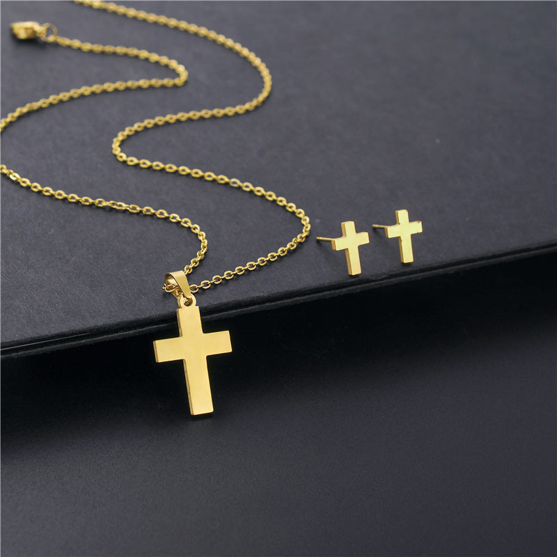 Trible Gold Cross Necklace for Labubu Style Doll Accessories