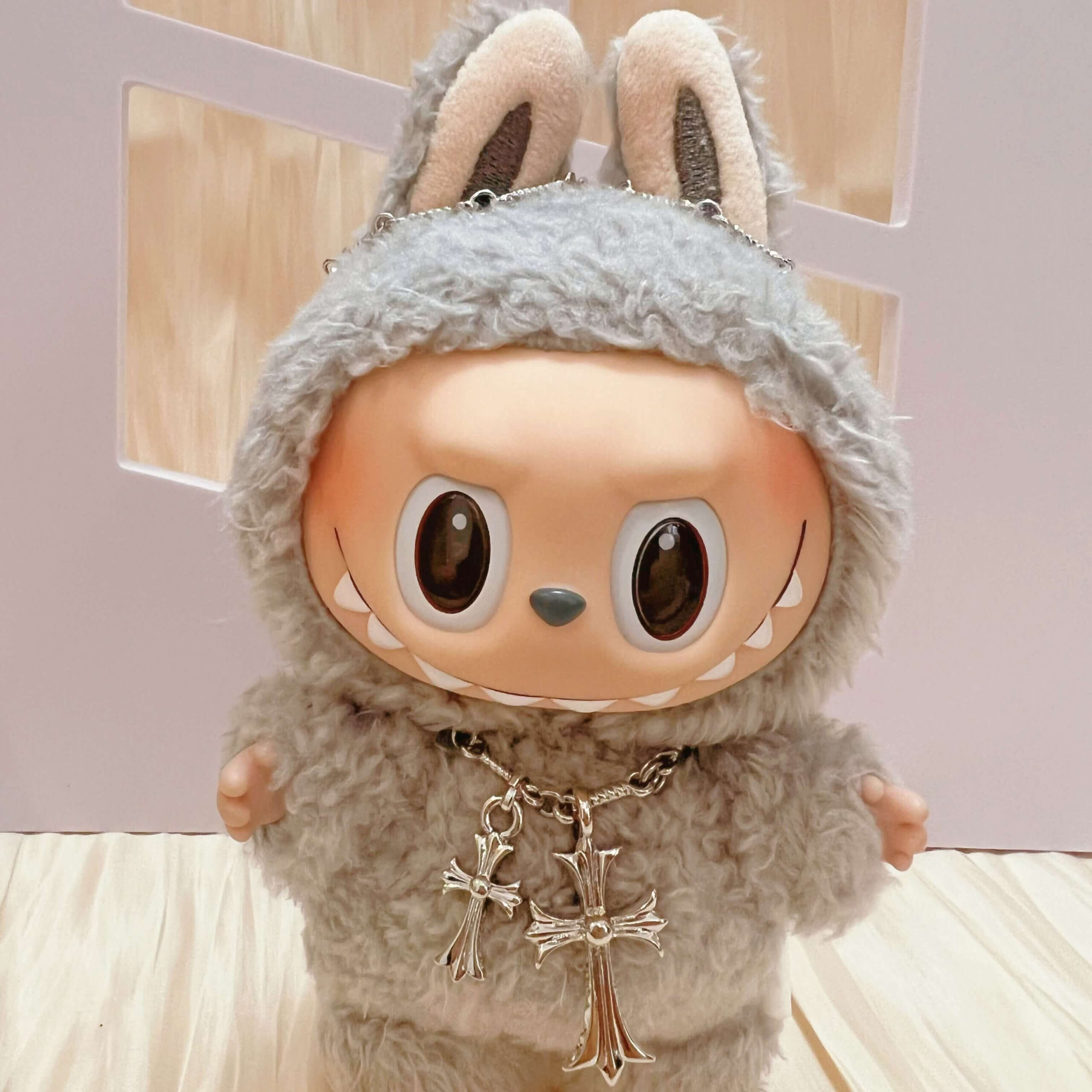 Double Cross Necklace for Labubu Style Doll Accessories - Image 2